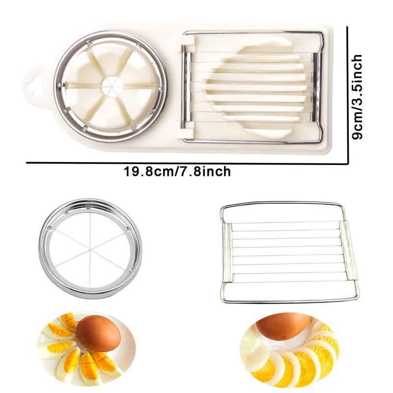 jiuzcare Egg Slicer 2 in 1 Egg Cutting Tool Metal