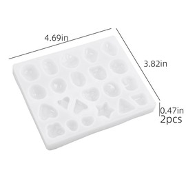 Earrings Resin Molds, 2 PCS Multi Shape Irregular Silicone Mold for Resin Earrings Pendant Necklace Bracelet Accessory