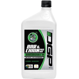 DGP Pro100 Biodegradable Chainsaw Oil – High Performance, Non Toxic Professional Lubricant – Green, Eco-Friendly, Ultraclean, All Season Bar & Chain Lube – Safer for You, Your Pets & The Earth, 32oz