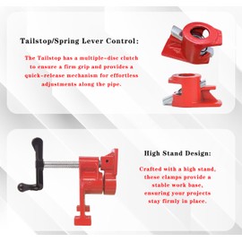 HimaPro 2-Pack 3/4 Inch H-Style Professional Pipe Clamp Set - Designed For Woodworking, Carpentry, Home Improvement, and DIY Jobs