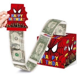 Christmas Party Gifts, Christmas Money Box for Cash Pull, Christmas Money Pull Box with Snowman Card and Transparent Bags, Christmas Money Pull Box, Christmas Money Pull Box  Adults - Style: Spider 03