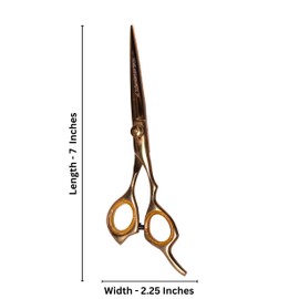 Hairdressing Barber Hair Cutting Scissor for Professional Barbers Stainless Steel Hair Cutting Shears - for Salon Barber Accessories, Men, Women, Children and Adult Hair Scissors (Dark Golden, 7)