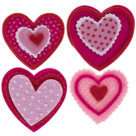 Valentine's Heart Felt Layered Mini Stickers - 8 Pieces