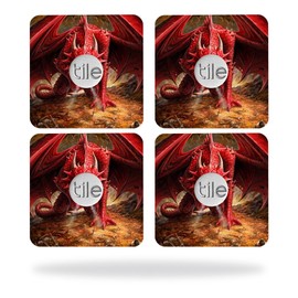 MightySkins Skin Compatible with Tile Slim Key Finder (4 Pack) wrap Cover Sticker Skins Angry Dragon