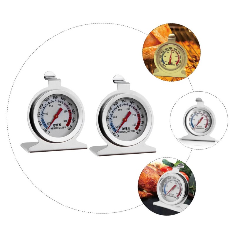 Mikinona 2 Stainless Steel Oven Thermometers Large Easy-to-Read Display for