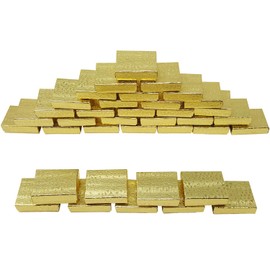 MOOCA 100 cajas de regalo de papel de cartón dorado con relleno de algodón, número 11, 2 1/8 x 1 5/8 x 3/4 pulgadas, color dorado
