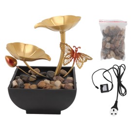 Home Desktop Fountain Ornament Small DIY Tabletop Circulating Waterfall Decoration for Office Living Room UK Plug 220-240V