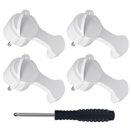 Electric Schuko Plug, Extra Flat Earthing Contact Angle Plug with Folding Handle, 250 V 16 A for Cables up to 3 x 1.5 mm² Flat Connector Euro Plug, White (Pack of 4)