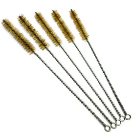 HEYMOUS Brass Wire Bristles Brush Cleaning Brushes Set for Tube Bottle Pipe Welding Slag and Rust Remove Cleaner Tool Diameter 15mm 5 Pieces