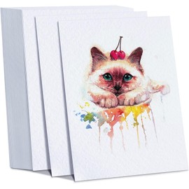 40 Sheets Watercolor Paper Cotton 140LB/300GSM Thick Off-White Cold Press Paper Pack for Kid Child Watercolor Drawing Paper for Painting Art Works Drawing Supplies, 13.5 x 19.5 cm