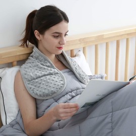 MAXTID Weighted Shoulder Wrap 2 lbs Weighted Relief Wrap for Shoulder, Neck with Glass Beads - Grey Weighted Body Neck Pillows for Adults Kids