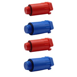 SKIR'CO (Pack of 4) Construction Plugs 1/2 Inch, Red and Blue Plastic Pressure Plugs, Water Pressure Test Plugs with Gaskets