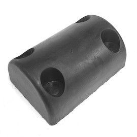 Aurora IMXGT-2036 Reinforced Rubber Half-Oval 4 Hole 8" x 5-1/4" x 3-5/8" Molded Dock Bumper Semi Commercial Truck Trailer Chassis Flatbed