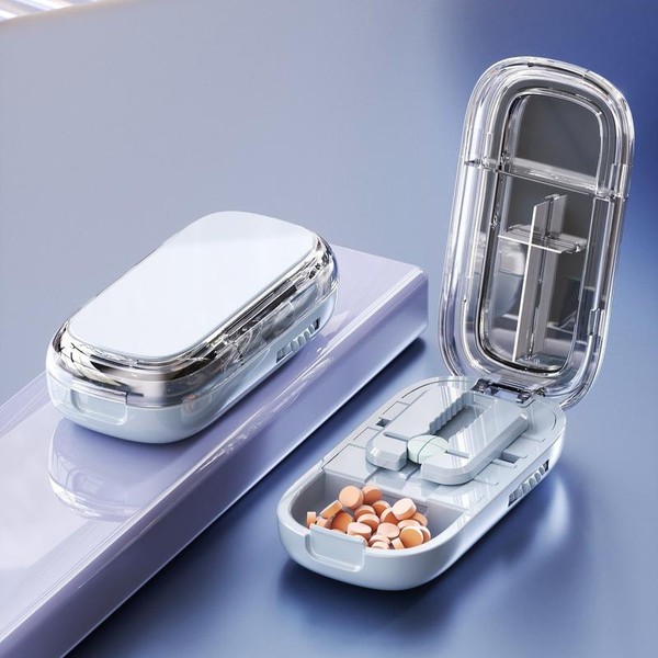 Multi-Functional Adjustable Pill Splitter Cutter with Safety Lock and Accurate