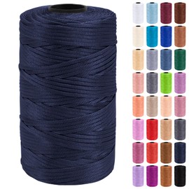 Uiopa Macrame Cord 3mm x 200m Polypropylene Flat Macrame String Crochet Yarn for Handbags, Shopping Bags, Sun Hats, Shoes, Carpets, DIY Crafts, Decorative Projects