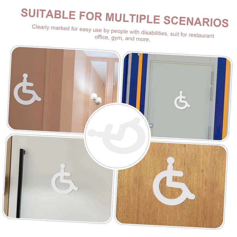 GRIRIW Wall Sticker Disabled Wheelchair Restroom Sign Elegant Design for