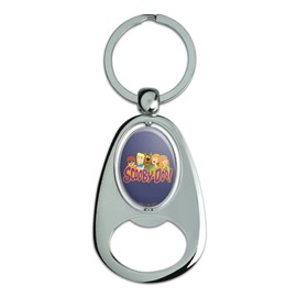 Scooby-Doo Gang Keychain Chrome Metal Spinning Oval Bottle Opener