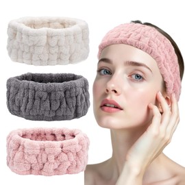 3 Pack Headbands For Women Girls Teens Soft Microfiber Terry Cloth Non Slip Elastic Hairbands For Facial Care Makeup Application Yoga Shower Skincare Routine