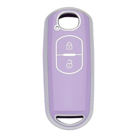[Kinotaka] Mazda Car TPU Smart Key Case 2 Buttons Fit Key Cover for Mazda 2 CX5 CX3 CX7 CX8 CX9 RX8 New Demio (DEMIO) Designed Specifically for Atenza Biante Advanced (Purple), purple