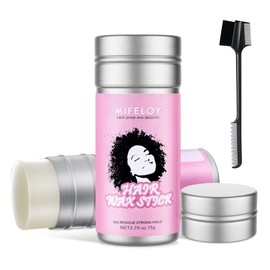 Hair Wax Stick, Women Pomade Tamer Stick for Smoothing Flyaways Taming Frizz Baby Hair, Long Lasting Cream Gel, Slick Back Styling Glue, Wigs Bed Head Waxes Stick, Edge Control Comb Brush - Black