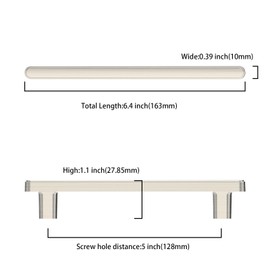 Asidrama 10 Pack 5 Inch(128mm) Brushed Satin Nickel Kitchen Cabinet Handles, Cabinet Pulls Kitchen Cabinet Hardware for Cupboard Drawer Pulls