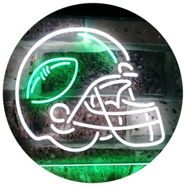 American Football Sport Man Cave Dual Color LED Neon Sign White & Green 12" x 8.5" st6s32-i2902-wg