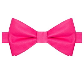 KissTies Mens Pre-Tied Bow Tie Flamingo Pinky Pink Red Satin Bowties