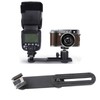 Akozon Dual Flash Bracket Extension Bar, Flash Bracket Tripod Mounting