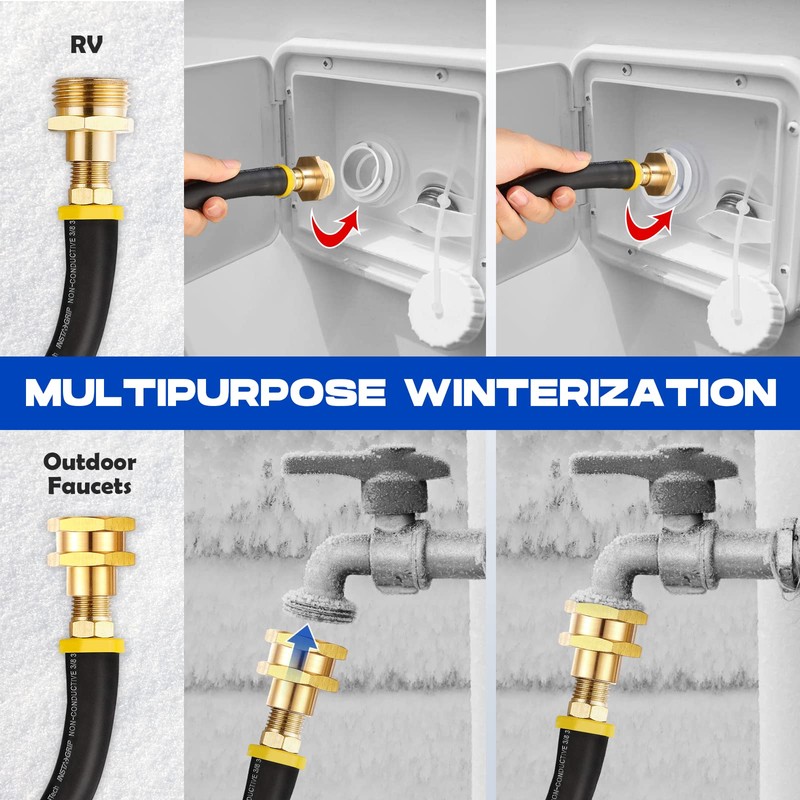 RV Winterizing kit & Sprinkler Blowout Adapter with shut off