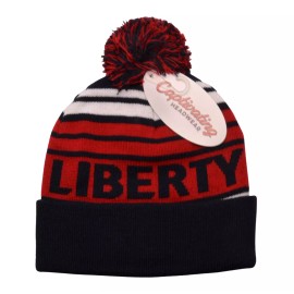 Captivating Headwear Liberty University Knit Pom Pom Winter Beanie Hat One Size Fits Most