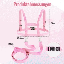 Horse Lead for Children Pink Horse Rope Adjustable Size, Suitable for Boys Girls Role Play Outdoor Simulation Riding Games (Pink)