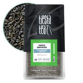 Tiesta Tea - Chinese Gunpowder | Loose Leaf | Traditional Smoky Green Tea | Premium Aromatic Blend | Medium Caffeinated | Make Hot or Iced & Brews Up to 200 Cups | 16 Ounce Resealable Bulk Pouch