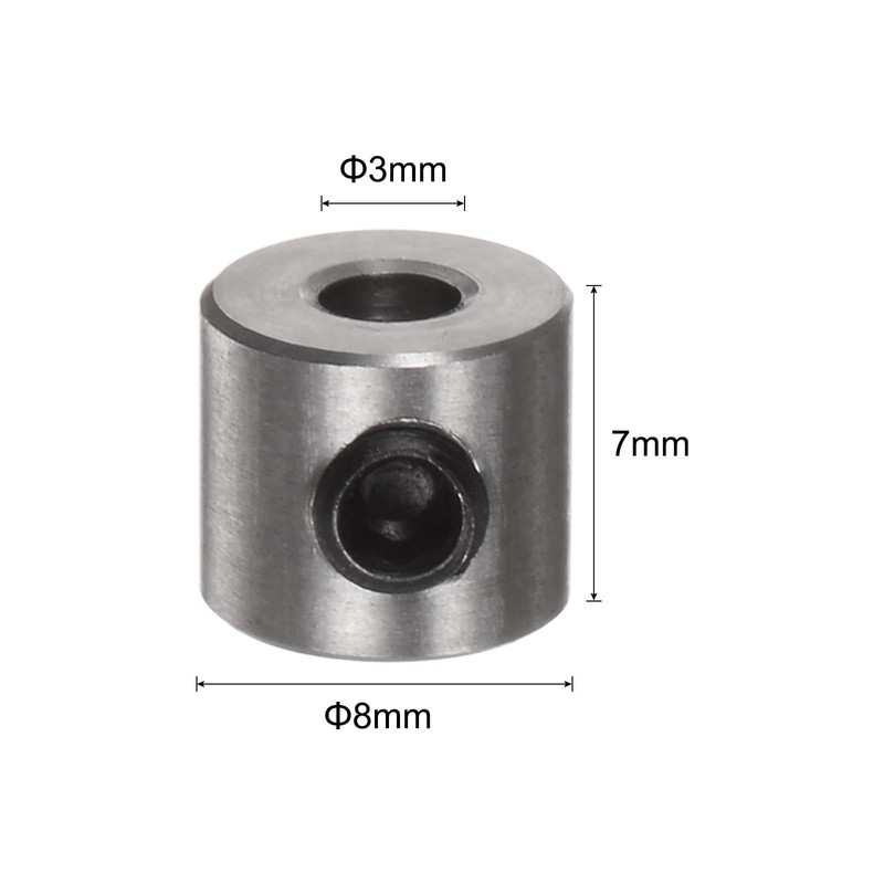 uxcell 10pcs Set Screw Collars 3mm Bore Stainless Steel Shaft