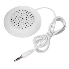 Kodrily DIY Pillow Speaker, ABS 3.5mm Mini Stereo Speaker Wired, Diameter 2.4in Thickness 0.6in Under Pillow Speakers for Sleeping MP3 MP4 Mobile Phone Portable CD, White