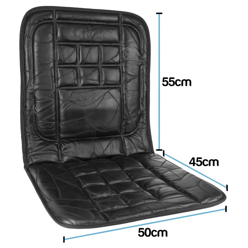 TekBox 2 x ORTHOPAEDIC LEATHER CAR FRONT SEAT PAIR COVERS
