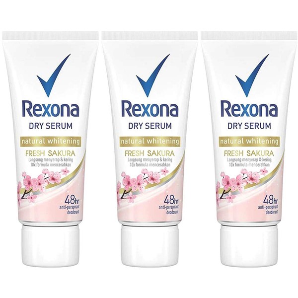 Rexona Antiperspirant Deodorant Cream Dry Serum, 1.7 fl oz (50 ml) x 3 Piece Set, Sakura