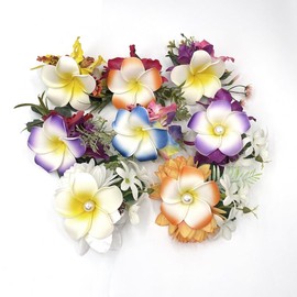 3 PCS Flower Hair Clips，Egg flower hair clip, pearl side clip, women's beach vacation, photography, hair accessories (Style 1, One size)