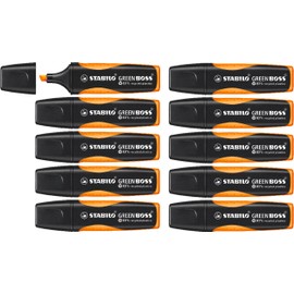 STABILO GREEN BOSS - Highlighter - Pack of 10 - Orange