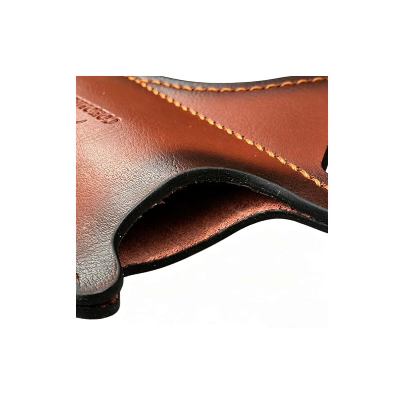 Leather Folding Knife Sheath for Belt, Horizontal Carry Brown Knife