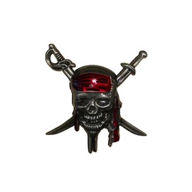 1x Pirate Plus 1x Black Pearl Edition Metal Emblem Sticker Badge Replacement for Universal Car Truck, RV, Scooter, SUV (Silver Red)