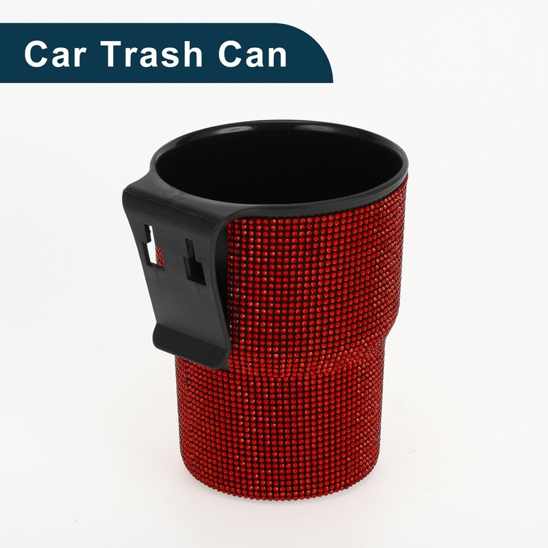 TUCKBOLD Car Trash Can Portable Seat Back Trash Bin Red