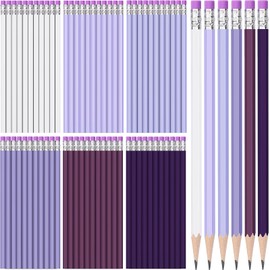 TecUnite 120 Pcs #2 HB Pencils with Eraser No 2 Unsharpened Wooden Hexagonal Pencils for Adults Gifts for School Exam art Learning Office Sketching(Purple Series)