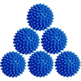 Pack of 6 (blue) dryer balls, reusable dryer balls, dryer cubes for non-melting, softer material