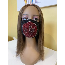 Unbranded Comma La Kamala Harris Bling Face Mask Red and White