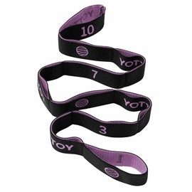 YOTTOY Yoga Strap and Resistance Bands-Exercise Elastic Bands for Working Out Women with 10 Loops-Perfect for Stretching and Physical Therapy (purple)