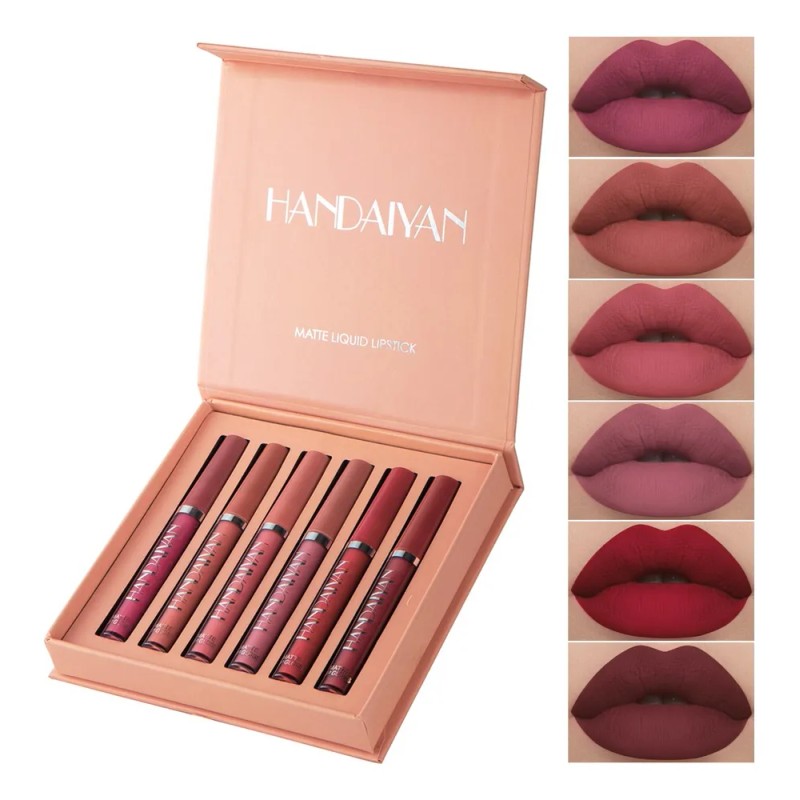 Set de 6 labiales Handaiyan Z Lápiz Labial color rojo