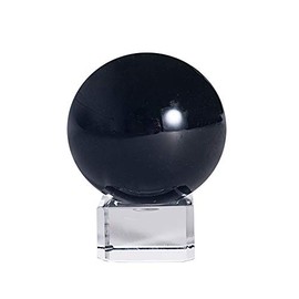 LONGWIN 50mm(2 inch) K9 Solid Crystal Ball with Free Stand Suncatcher (Black)
