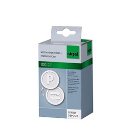 Sigel WM010 Tokens Deposit, Diameter 2.5 cm, White (100 pieces)