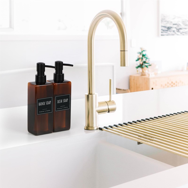 Segbeauty Bathroom & Kitchen Soap Dispenser, 4 Pack Reusable 16.9oz