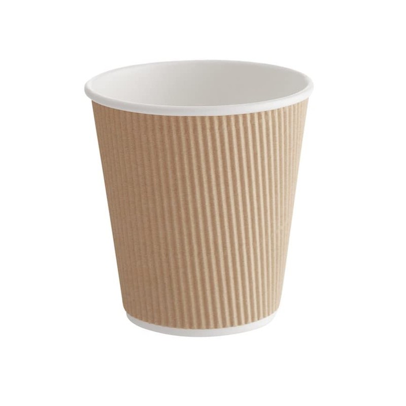 HOT BARGAINS, 500 X 4oz / 120ml Kraft Ripple Cups